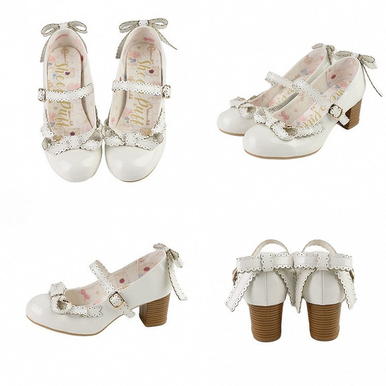 Top Decorated at Mary Janes Heart Bow White