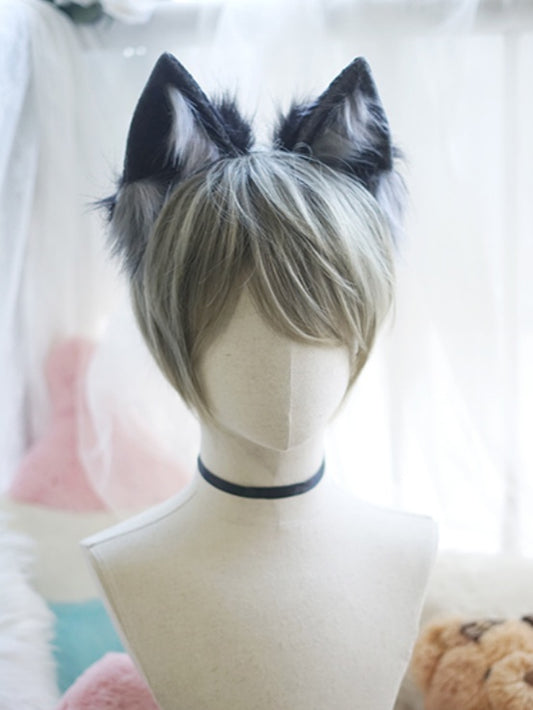 Greyish-green Short Straight Wig With Bangs