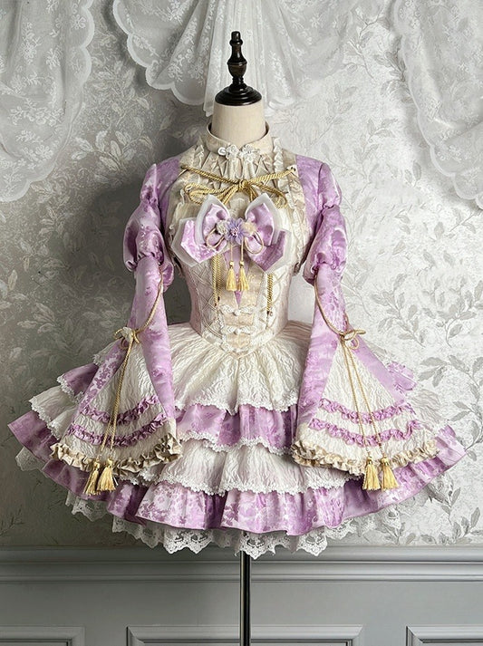 Jacquard Lila Bolero Roben Quaste