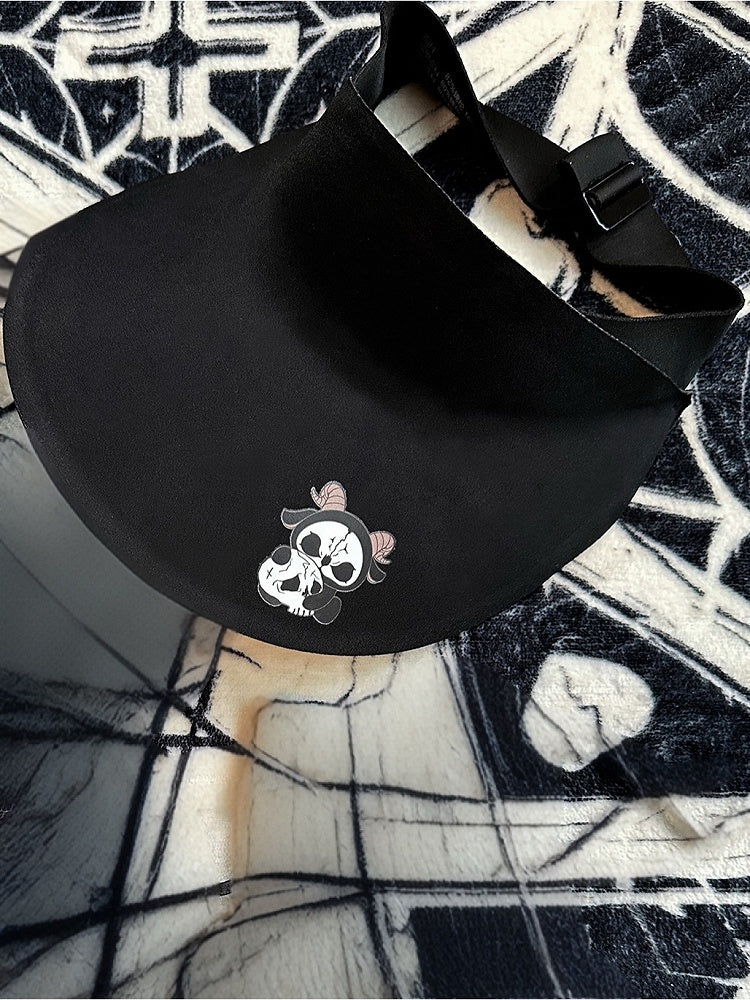 Mit Hut Weiß Schutz Schwarz Gothic Reaper Print Grim and Sun
