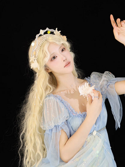 Seashell Embellished Bead and Mermaid Crown Conch