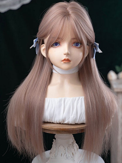 Wig Straight Air Length Bangs With 70CM Brown