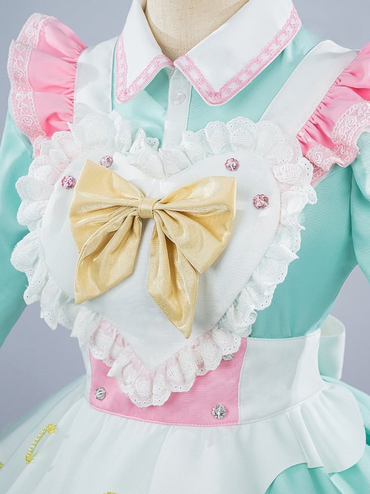 NEEDY GIRL OVERDOSE Mint Green Maid Apron Dress Lolita-Style Cosplay Costume