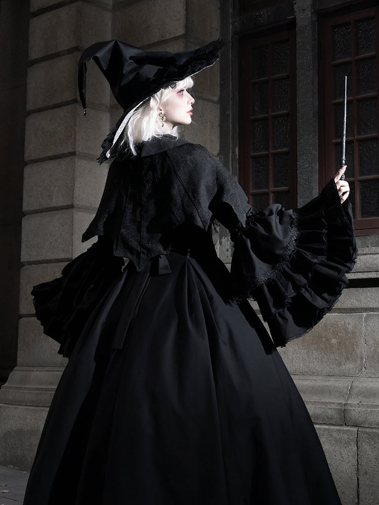 Chapeau de sorcière gothique noir Lolita