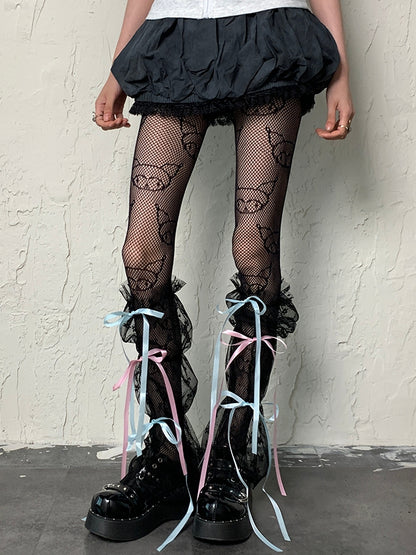 Sleeves Black Self-tie Y2K Lace Leg Straps