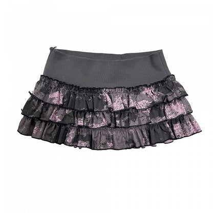 Jupe camouflage grise taille basse