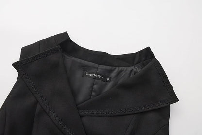 Kragen Revers Ouji Detail Weste Rüschen Schleppe Lolita Abnehmbar Schwarz mit