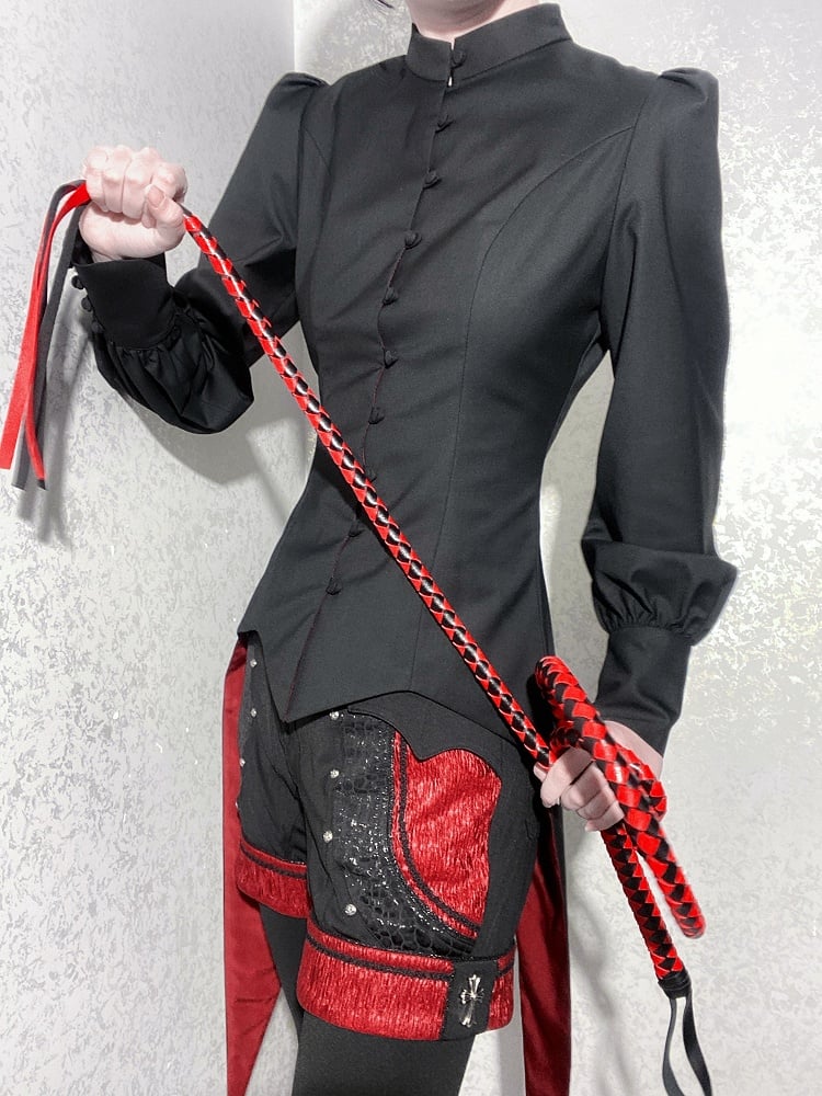Ouji Mandarin Black Long Fashion Top Lolita Tail Swallow Collar Sleeves
