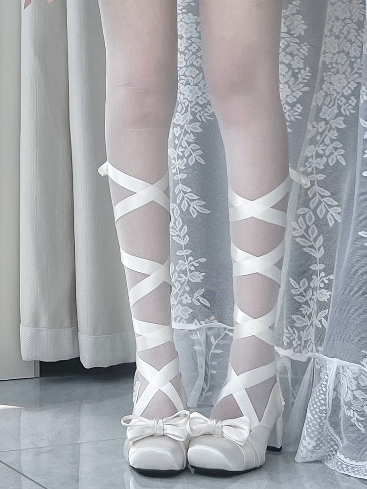 Buckle With Dual Mary White Straps Bow Creamy Ankle Elegant at Detachable Top Janes