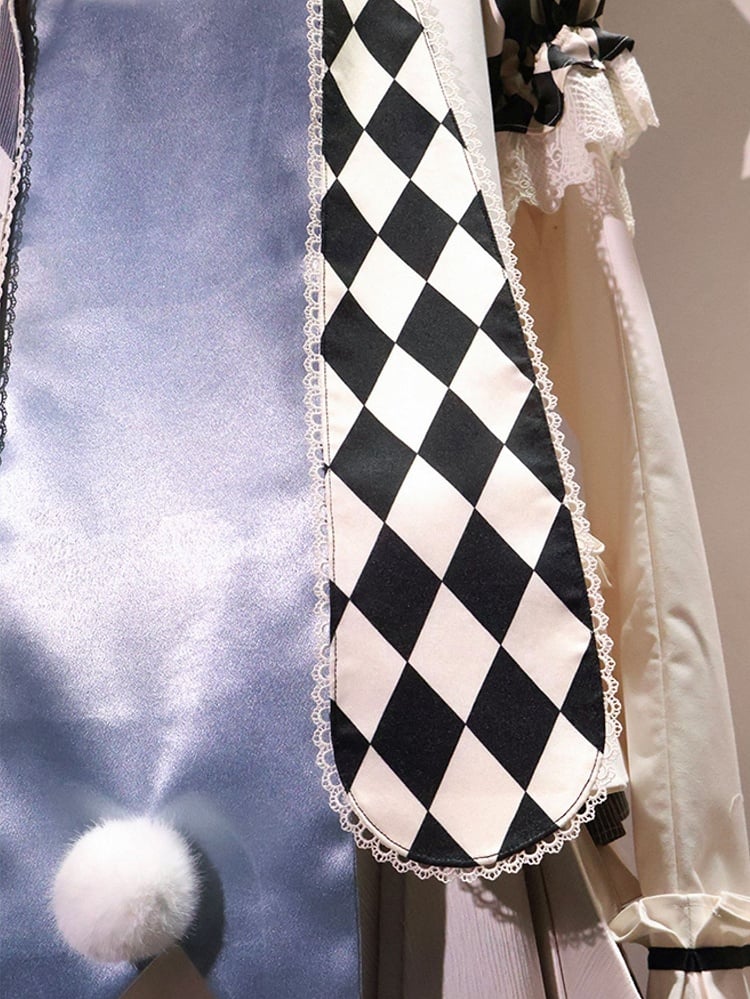Train Ouji Fashion + Poker Shorts+ in Vibes Light Wonderland Card Outfit-Shirt Collar Detachable Theme Alice Blue