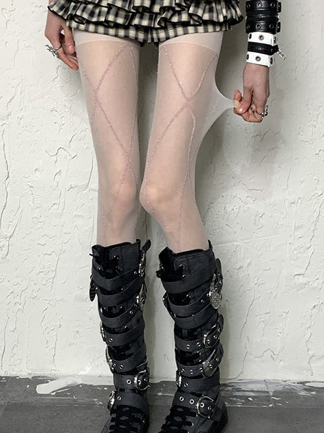 Y2K Tights White/Black