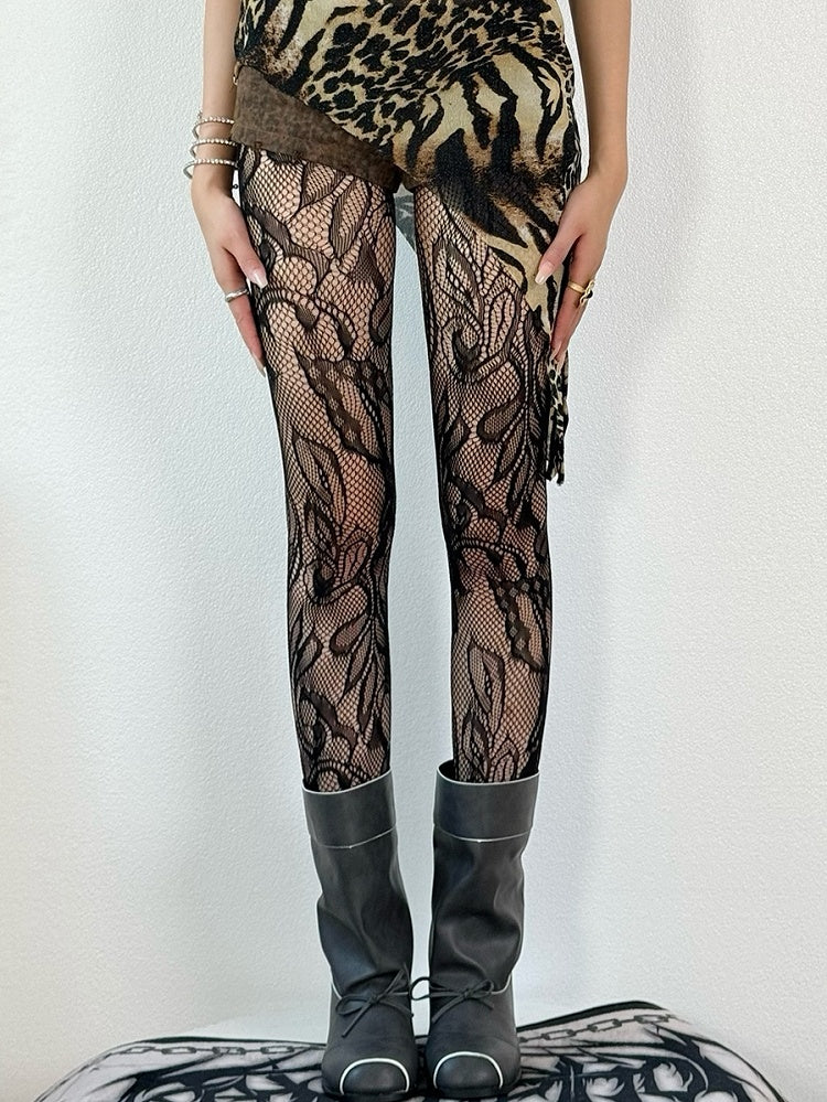 Y2K Color Options Asymmetrical Tights Design 5