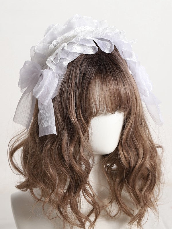 Tulle Yellow Ruffled Black/White/Light KC Bow Lolita Accent with