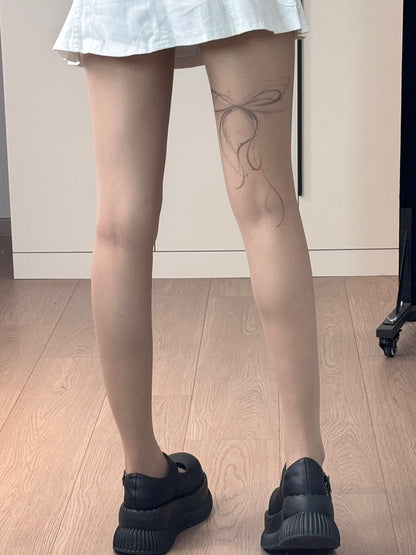 Nude Bowknot Tights Bittersweet Print