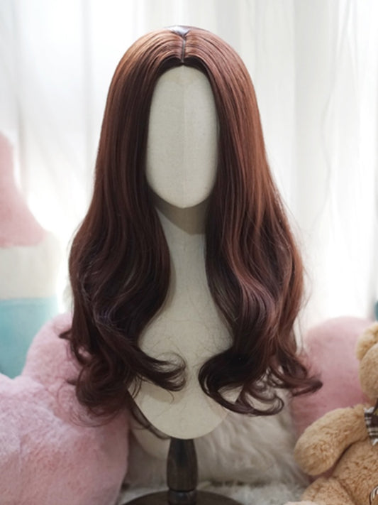 Dark Brown Long Wavy Wig