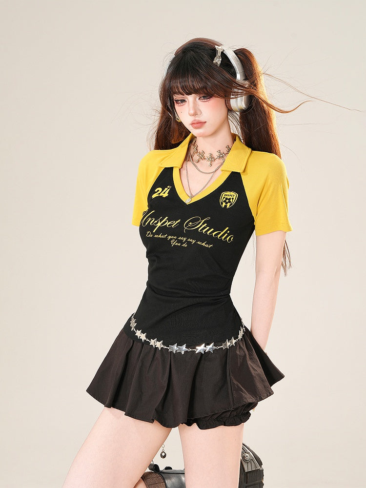 Black Elastic Waist Mini Bubble Skirt