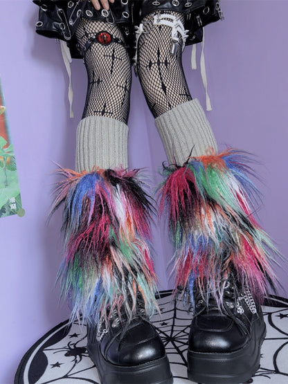 Gray Knitted Leg Warmers