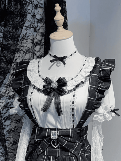 Jirai Kei Short Sleeves Blouse with Free Choker