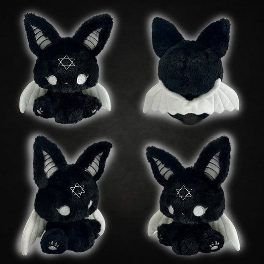 Peluche chauve-souris gothique noire et grise