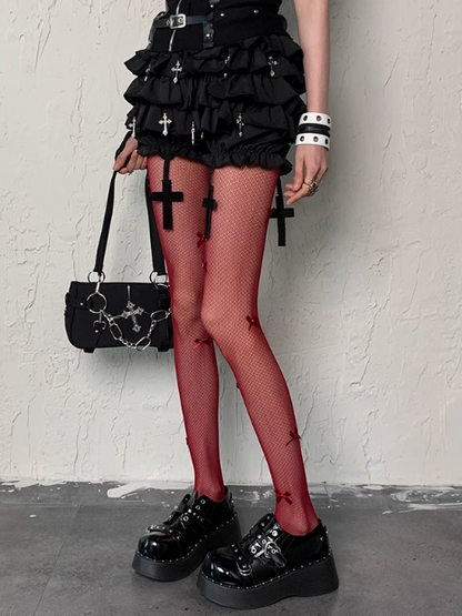 Details Punk Wasteland Tights Bowknot Colors 5 Y2K Options Grunge