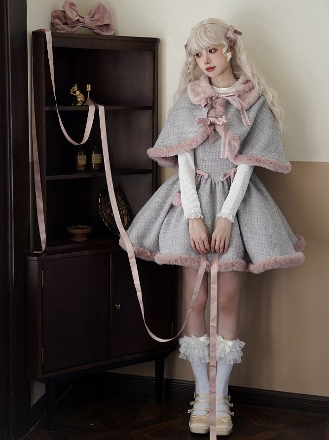 Tweed Fur Dress Fur + Sweet Cape