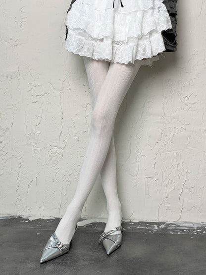 White Gothic Y2K Tights