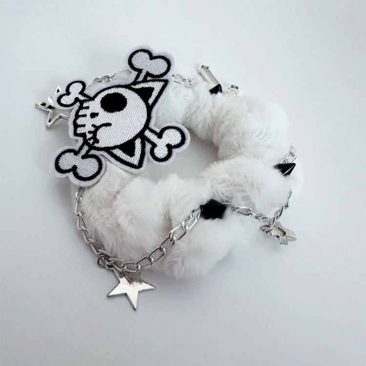 Black and White Skeleton Gothic Plush Scrunchie