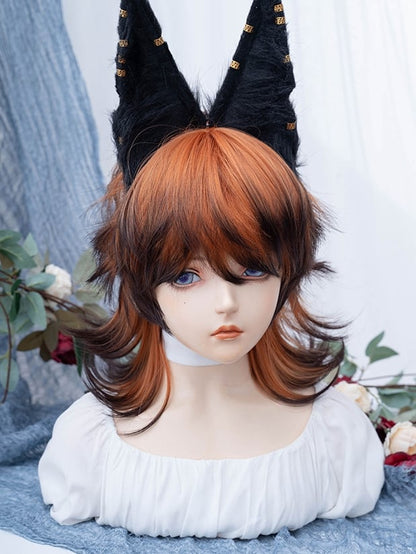 Black and Orange Ombre Ouji Style Wig