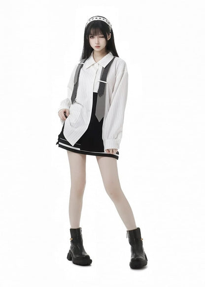 Black High Waist Short Skirt