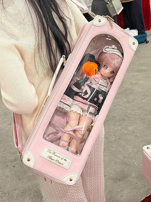 Straps Diamond Scale Two Doll Pink Pattern 1/4 BJD with Bag