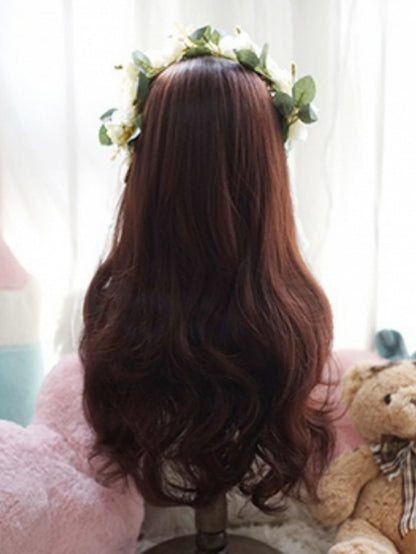 Dark Brown Long Wavy Wig