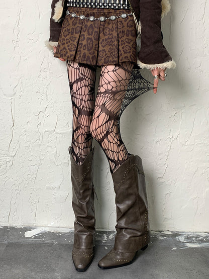 Black Gothic Asymmetrical Hollow-out Tights