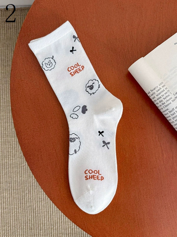 Calf Sheep/Capy Patterns Bara/Puppy/Kitty/Bunny With White Socks