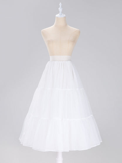 Long Daily Petticoat Layered 85cm White A-line