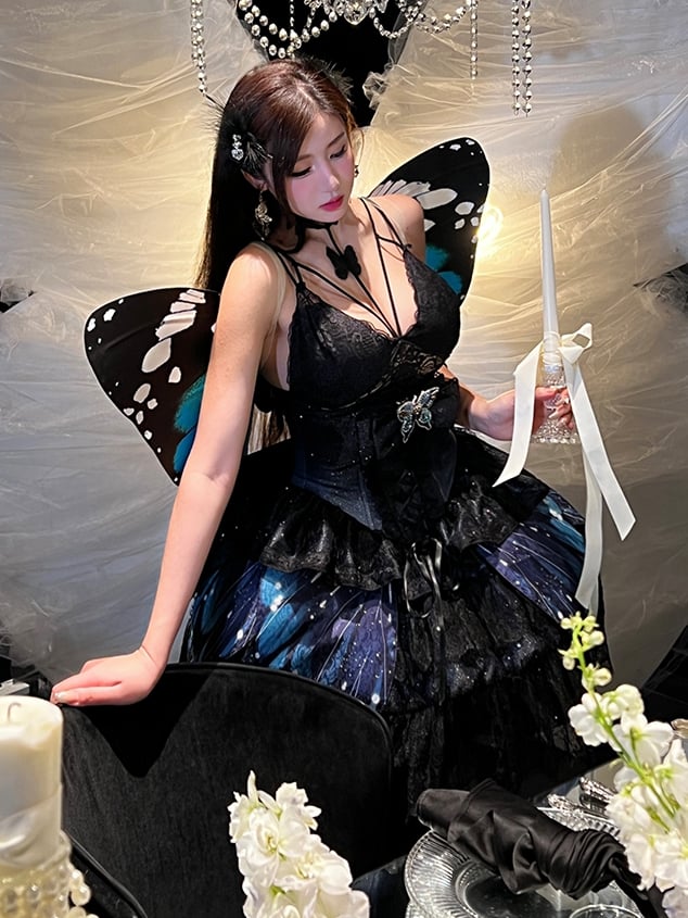 Cami Top Butterfly Black