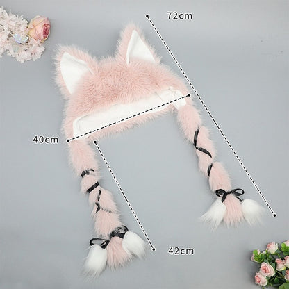Kitty Hat Plüsch Selbstbindende Riemen Ohr Rosa