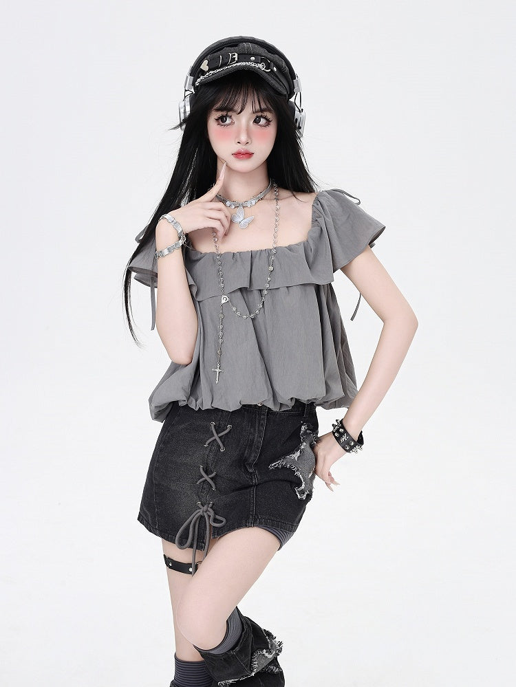 Top/Bubble Gray Skirt Three Wear Ways