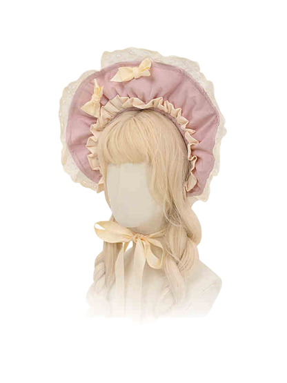 Green Pink Lolita / Apricot Bonnet