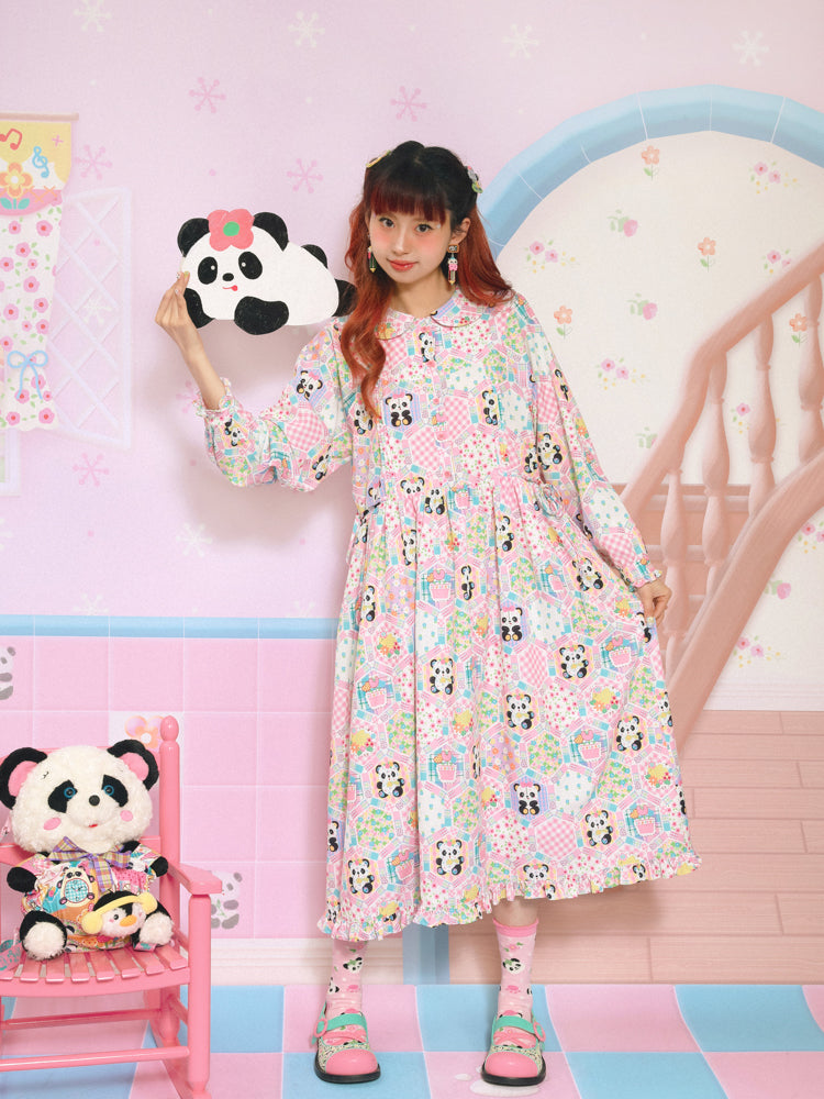 Pink Panda Peter Pan Collar Dress