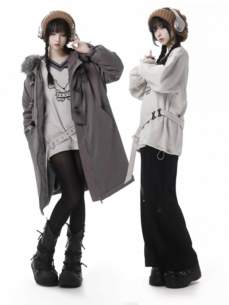 Black Star Applique Buckle Strap Pants