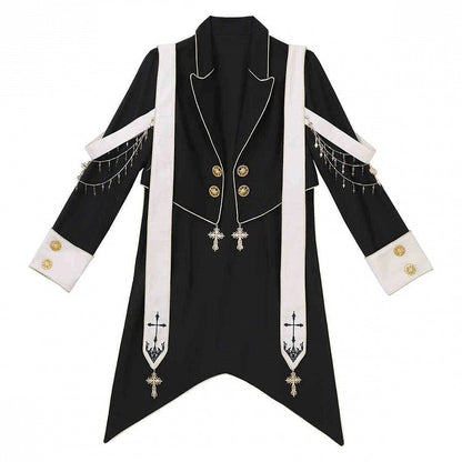 Prince Style Ouji Lolita Full Set Long Sleeves Shirt Blazer Collar Coat High Waist Pants