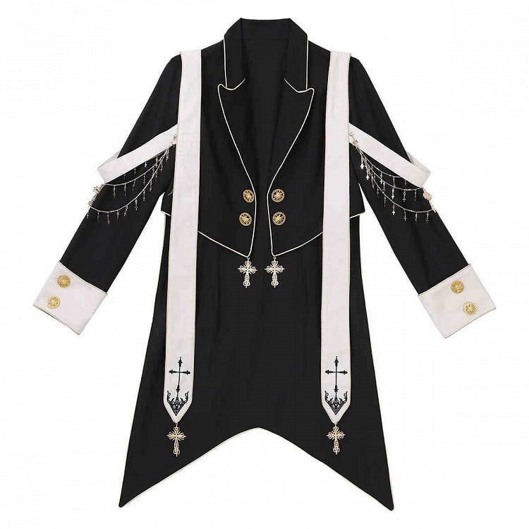 Ensemble complet style Prince Ouji Lolita : chemise à manches longues + manteau à col blazer + pantalon taille haute