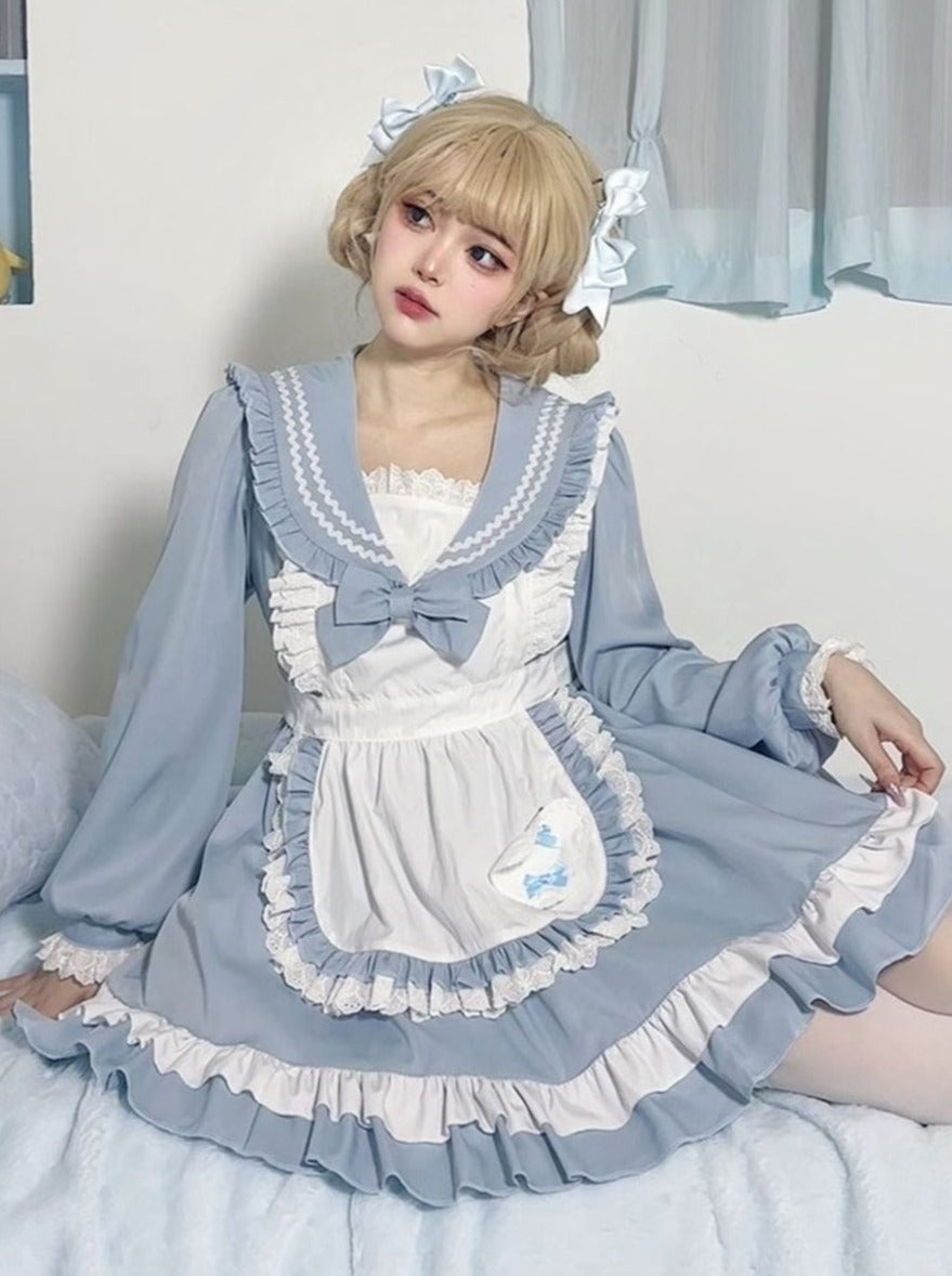 Robe de demoiselle d'honneur style marinière style collège lolita