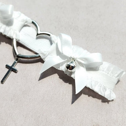 Cross Black/White Garter Bowknot Punk Charm Details