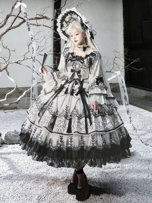 Tintenschimmer-Stil Schmetterling Schwarz Weiß Chinoiserie Stoff und