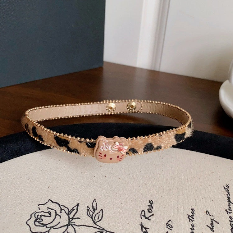 Collier/bague/bracelet/ras-du-cou motif léopard marron
