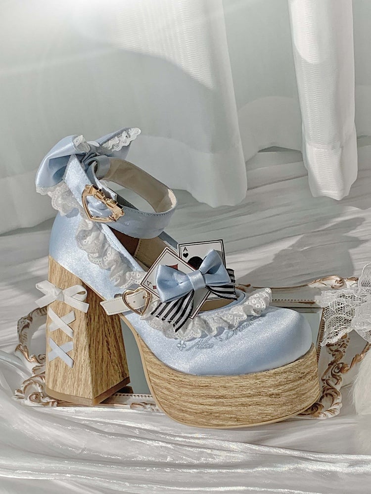 Alice im Wunderland Vibes Alice Blue Sweet Lolita Plateau Mary Janes