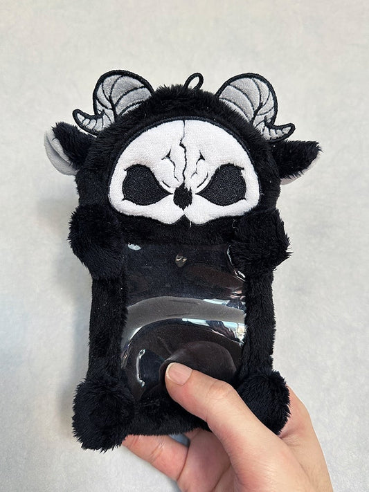 Porte-cartes en peluche gothique noir et blanc Grim Reaper