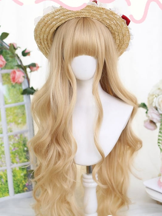 Wavy Bangs With 75-80cm Long Air Blonde Wigs