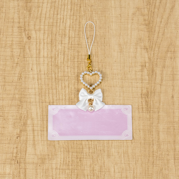 Sweetheart Jirai Kei White Bow Beaded Charm